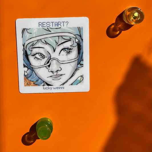 DIE CUT STICKER: RESTART?
